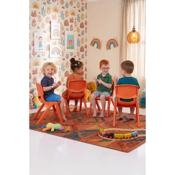 Turuncu çocuk sandalyesi 4lü set