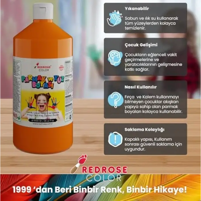 Turuncu Parmak Boyası, 1000 g