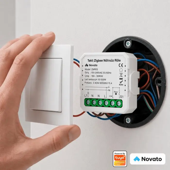 Tuya Mini Zigbee Nötrsüz, Tek Çıkışlı Röle