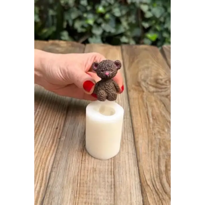 Tüylü Ayı Mini Silikon Mum Kalıbı