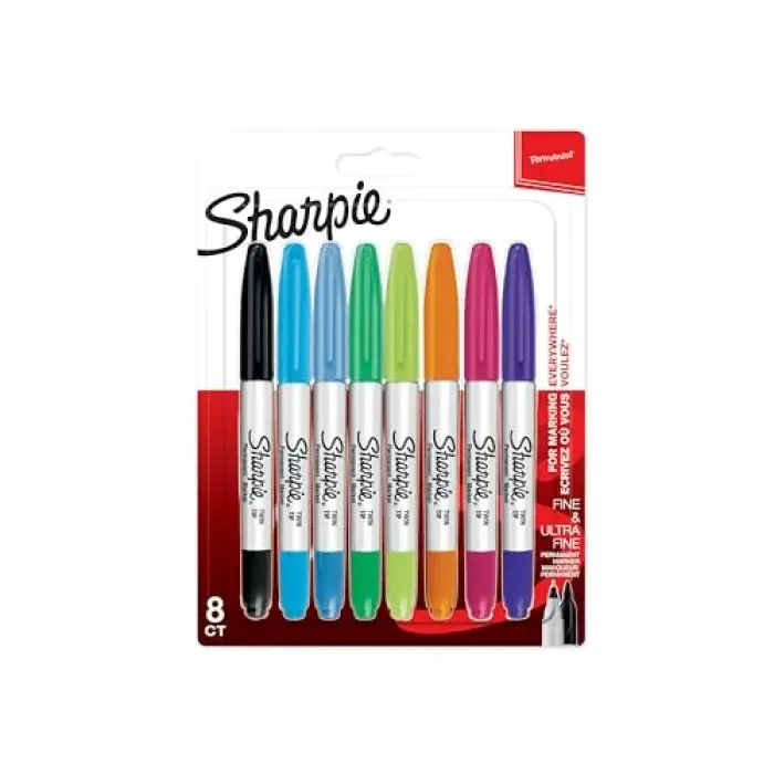 Twin Tip Permanent Markör, 8li Karışık Paket