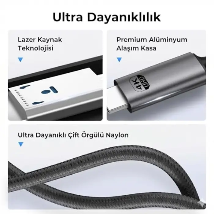 Type-C HDMI dönüştürücü, 4K 60Hz ve 18 Gbps