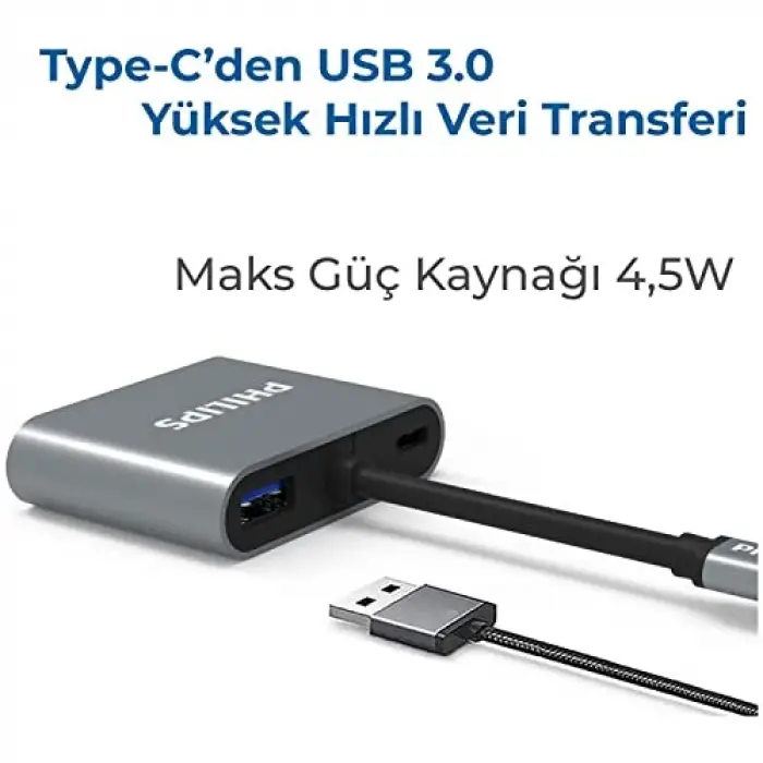 Type-C HDMI VGA USB Dönüştürücü Adaptör