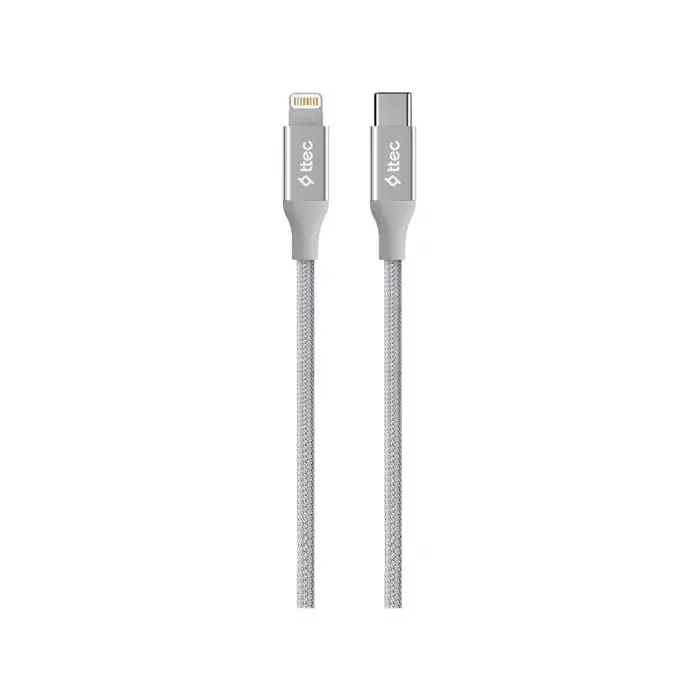 Type-C - Lightning hızlı şarj kablosu, 150 cm, gri, 2DK41-8