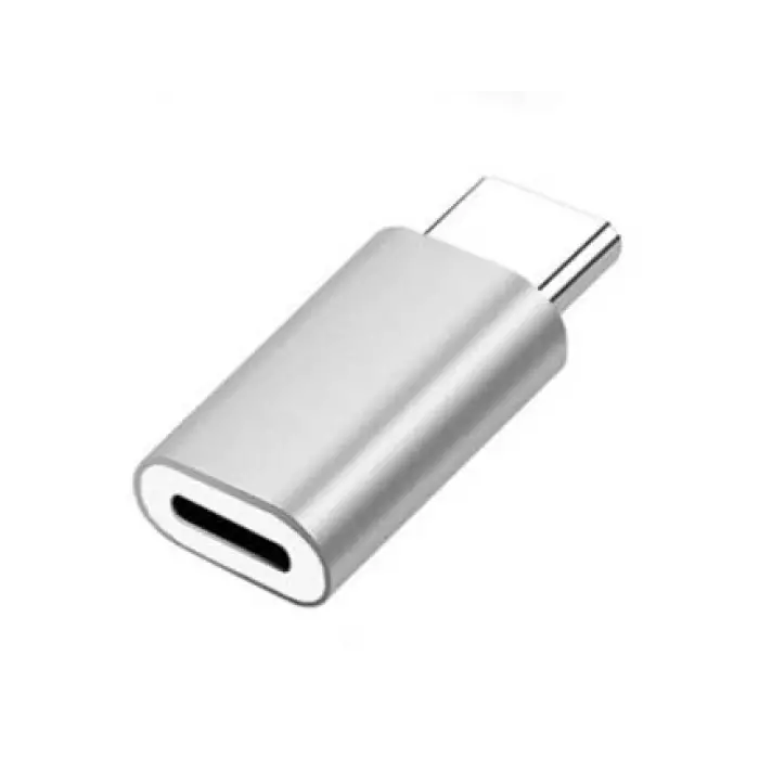 Type-C - Lightning OTG Dönüştürücü ZR351, iPhone Uyumlu, Gri