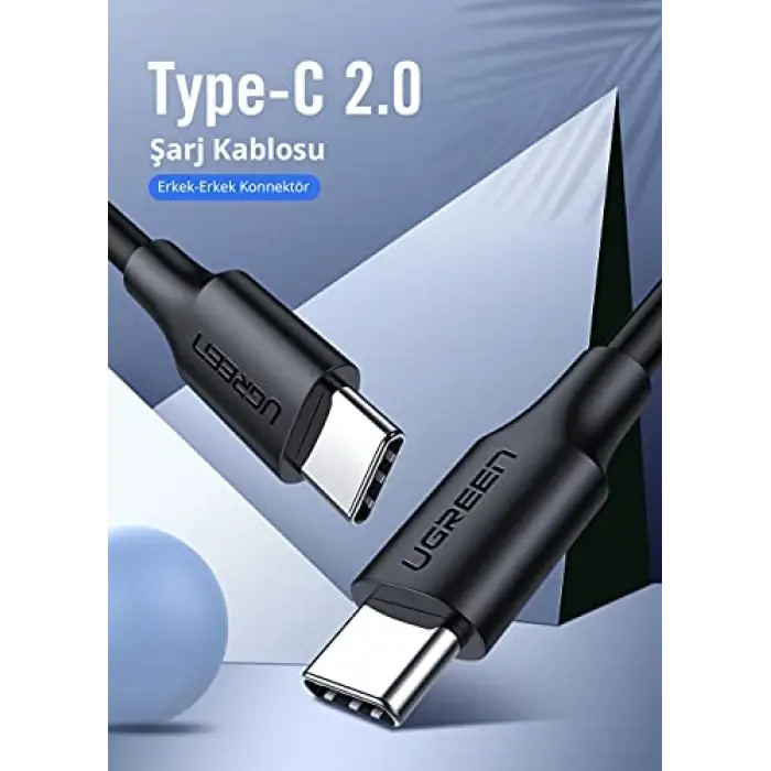 Type-C to Type-C Hızlı Şarj ve Data Kablosu, 2 Metre, Beyaz
