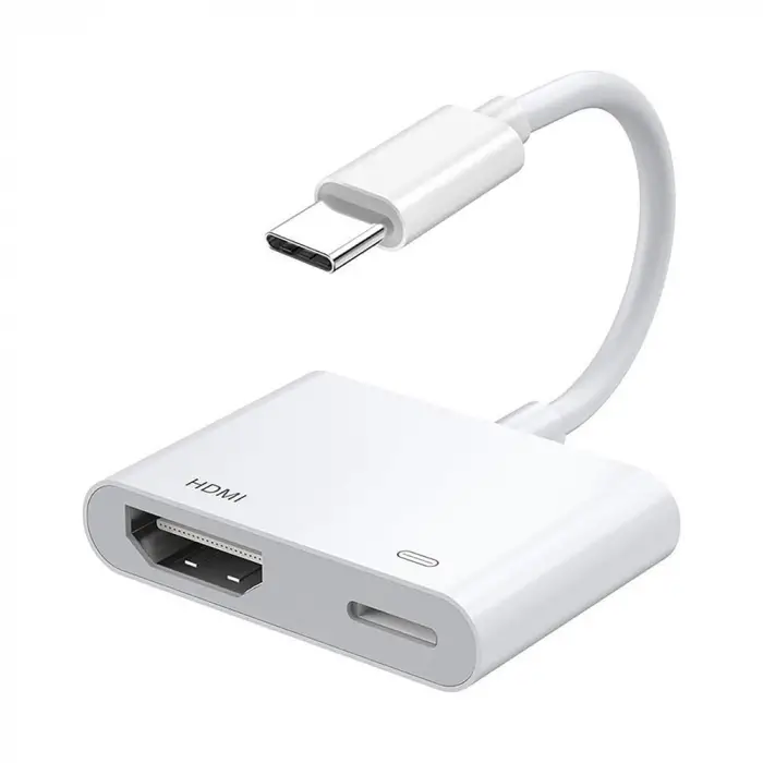 Type-C to Type-C PD100W + HDMI 4K@30Hz 2in1 Adaptör Beyaz