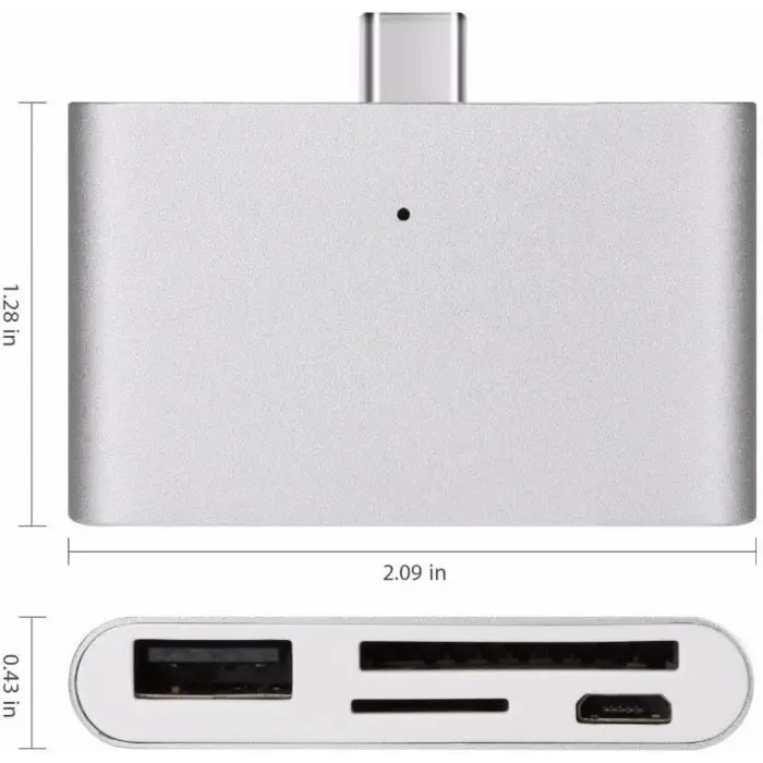 Type-C USB 3.1 SD, MicroSD ve TF kart okuyucu hub