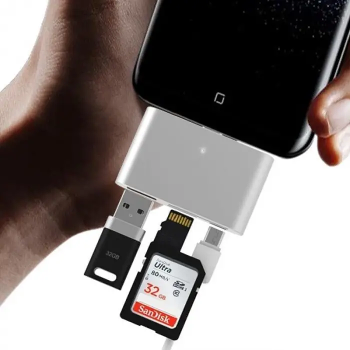 Type-C USB 3.1 SD, MicroSD ve TF kart okuyucu hub