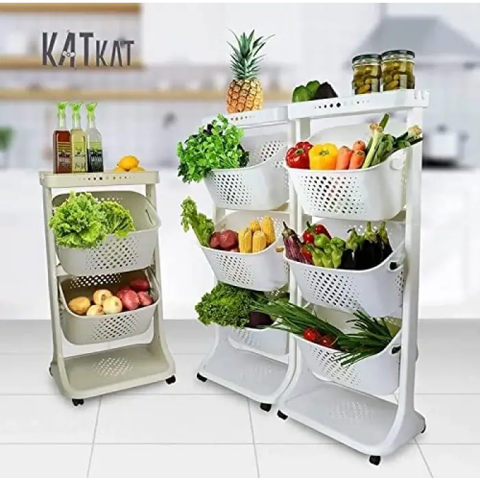 Üç Katlı Organizer Sepet - Sebzelik