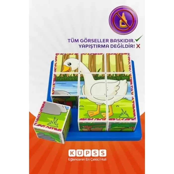 Uçan Hayvanlar 3D Puzzle 9 Küp 6 Yapboz