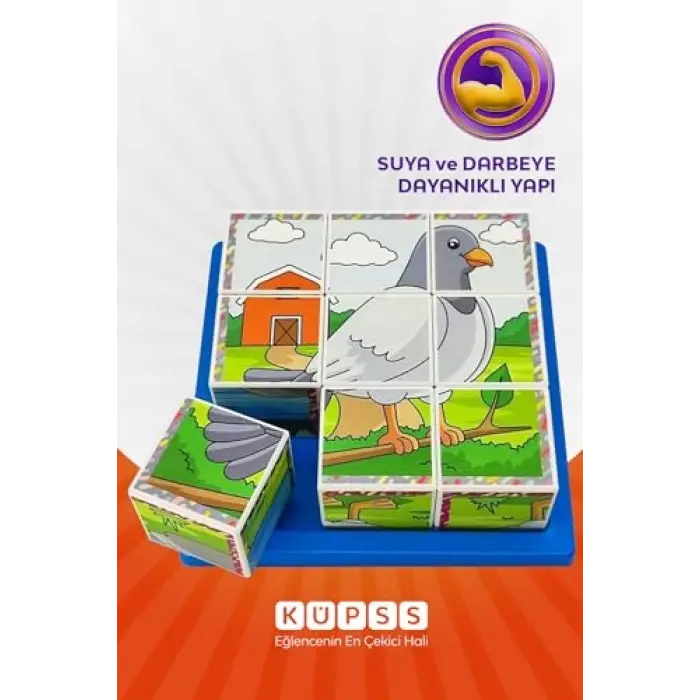 Uçan Hayvanlar 3D Puzzle - 9 Küp 6 Yapboz