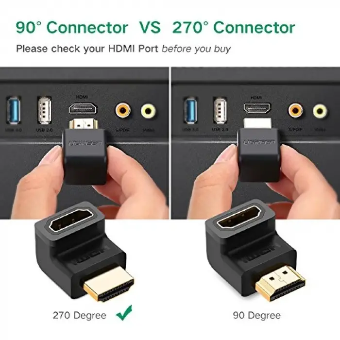 Ugreen 270 Derece HDMI to HDMI Dönüştürücü