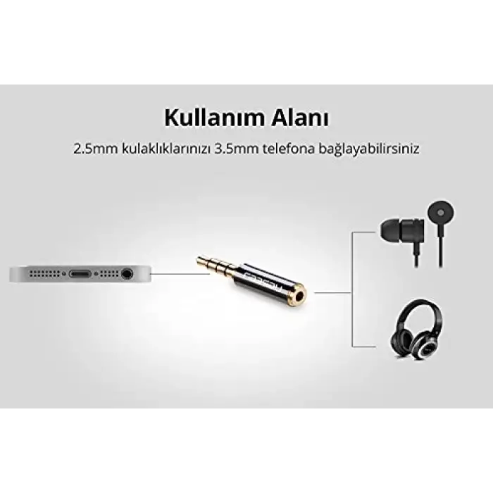 Ugreen 3.5mmden 2.5mmye Jack Dönüştürücü Siyah