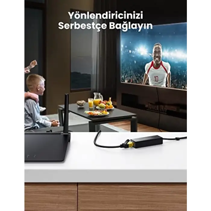 Ugreen Micro USB Ethernet Dönüştürücü Adaptör, Siyah