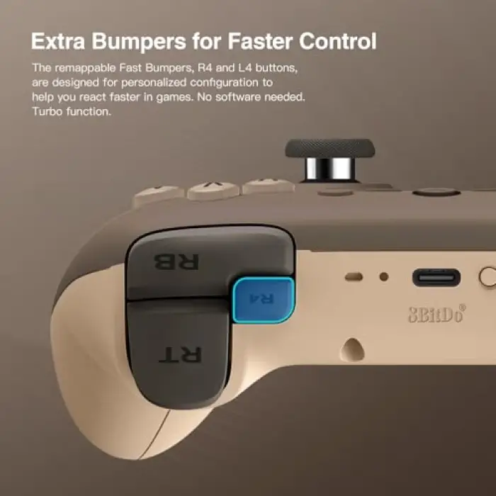 Ultimate 2C Wireless Controller for Windows PC and Android, with 1000Hz Polling Rate, Hall Effect Joysticks and Hall Triggers, and Remappable L4/R4 Bumpers, Turbo Function (Brownie)