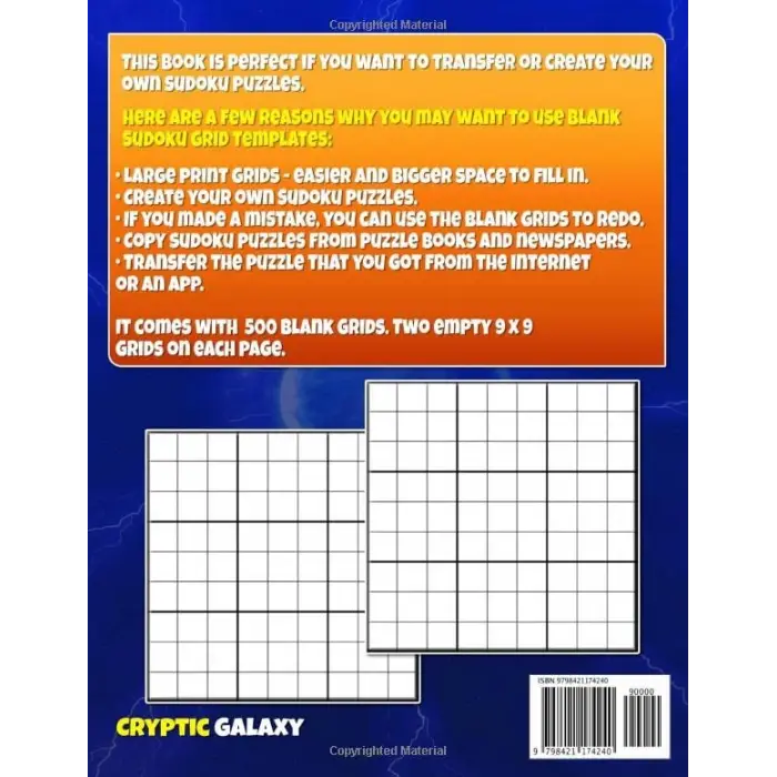 Ultimate Blank Sudoku Grid Large Print: Five Hundred 9x9 Sudoku Blank Puzzle Grids