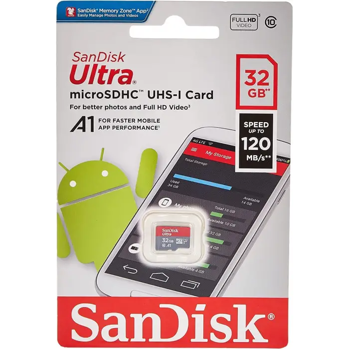 Ultra 32 GB microSDHC 120 MB/s A1 Class 10 UHS-I