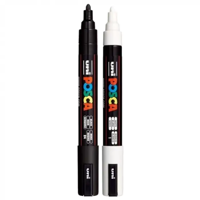 Uni Markör Kalem 5M Set 1.8-2.5 mm Keçe Uçlu (2li Set)