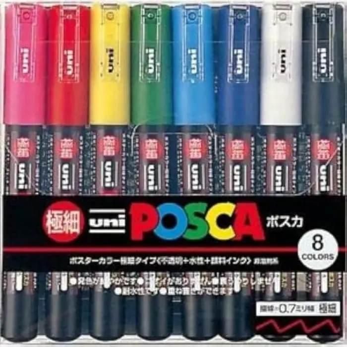 Uni Mitsubishi UNİ POSTER MARKÖRÜ SET PC-1M/8C ANA RENK 8 Lİ