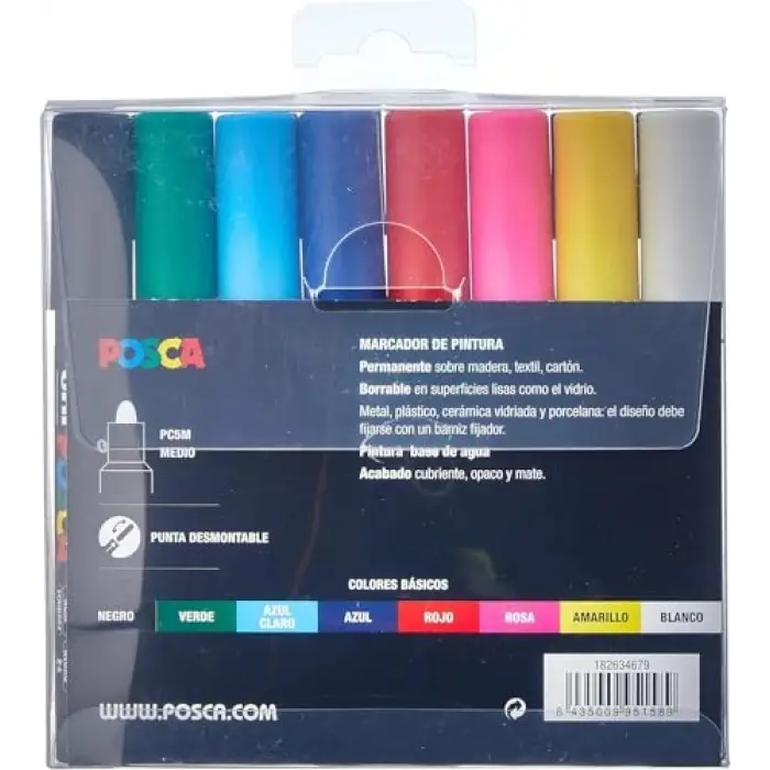 UNI PC 5M Basic Set - 8li Marker Paketi