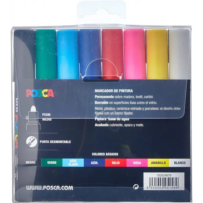 UNI PC 5M Basic Set - 8li Marker Paketi