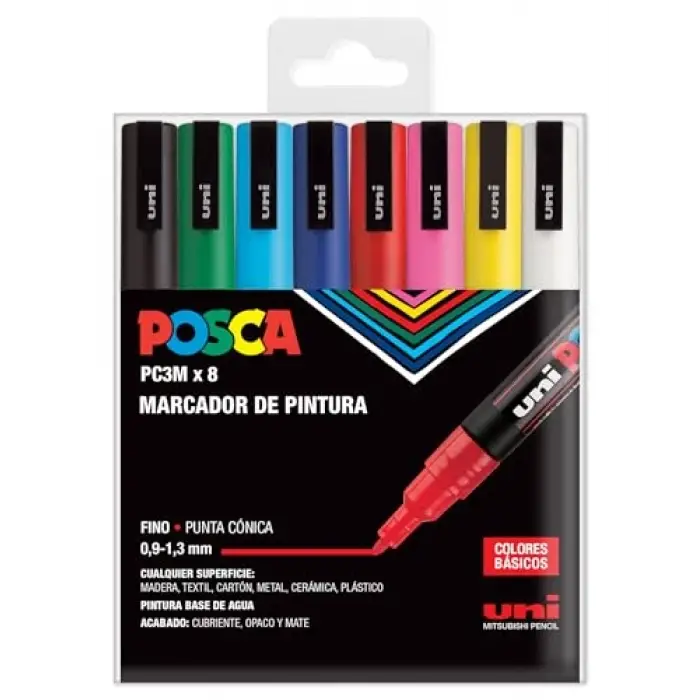 UNI Set PC 3M Basic - 8 keçeli kalem, A-1