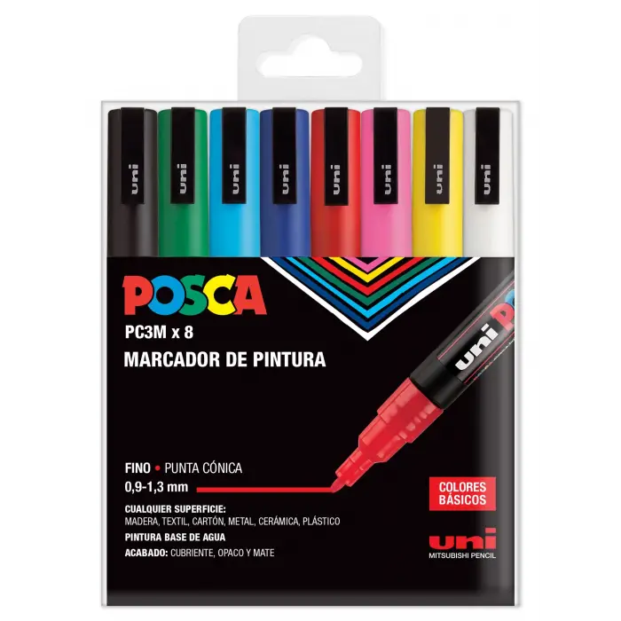 UNI Set PC 3M Basic - 8 keçeli kalem, A-1