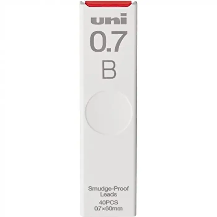 uni Smudge-Proof Leads Refill for Mechanical Pencil, 0.7 mm, B, 40pcs