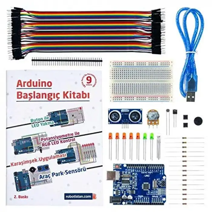Uno Başlangıç Seti-Arduino Uyumlu (Klon) (EKitap ve Videolu)