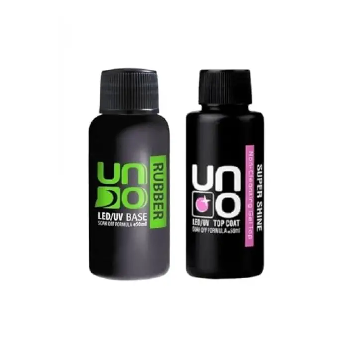 Uno Rubber Base Coat ve Uno Top Coat Şeffaf, 50 ml