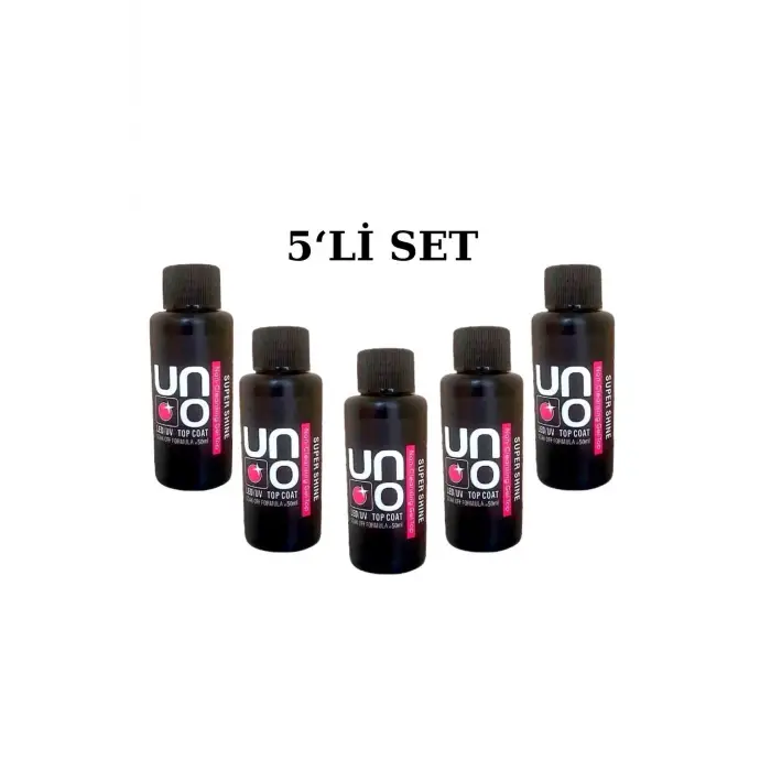 Uno Super Shine Top Coat 50 ml, 5li Set Şeffaf