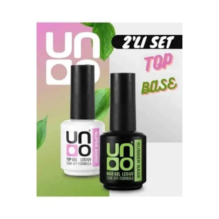 Uno Top Coat Super Shine 15 Ml, Uno Rubber Base Coat 15M Beyaz