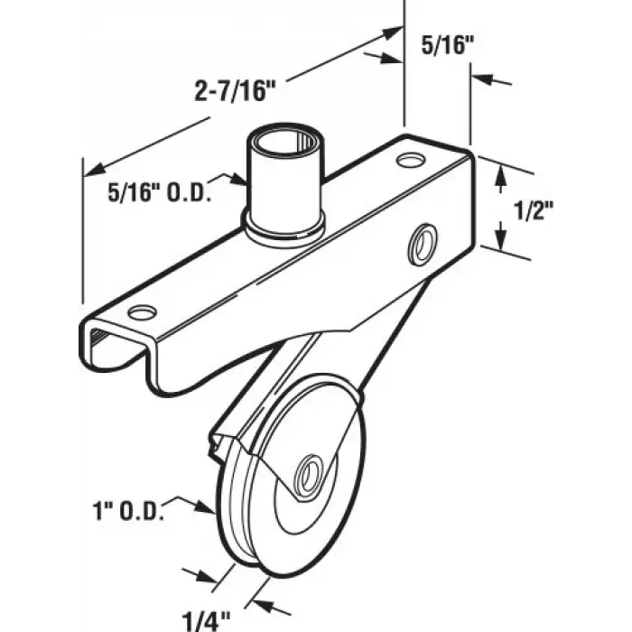 Ürünleri B 702 Ekran kapı Roller montajı; 1 çelik tekerlek, (2 adet)