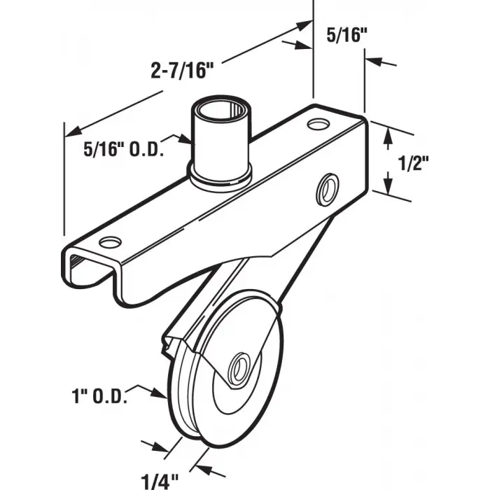 Ürünleri B 702 Ekran kapı Roller montajı; 1 çelik tekerlek, (2 adet)