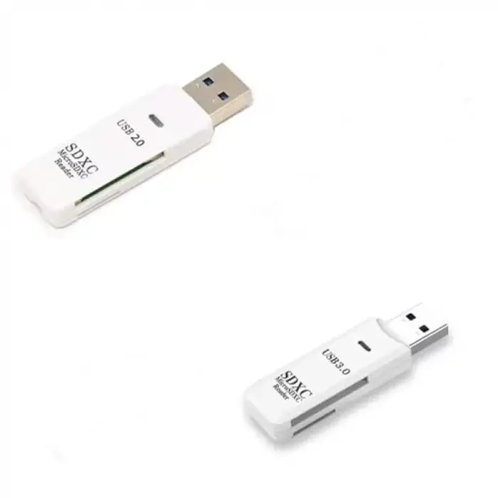 USB 2.0 SD ve Micro SD Kart Okuyucu, 2si 1 Arada Card Reader