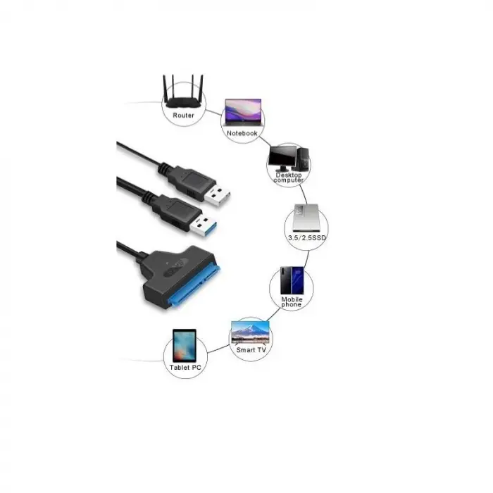 USB 3.0 2.5 3.5 İnç Sata Ssd Hdd Hard Disk Dönüştürücü Adaptör Kablosu