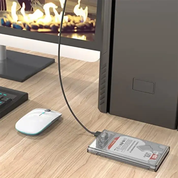 USB 3.0 Micro B Şeffaf 2.5” inch SATA SSD Hard Disk Kutusu