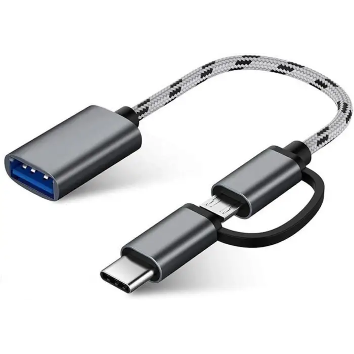 USB 3.0 OTG - Type-C ve Micro USB Veri Şarj Dönüştürücü Adaptör