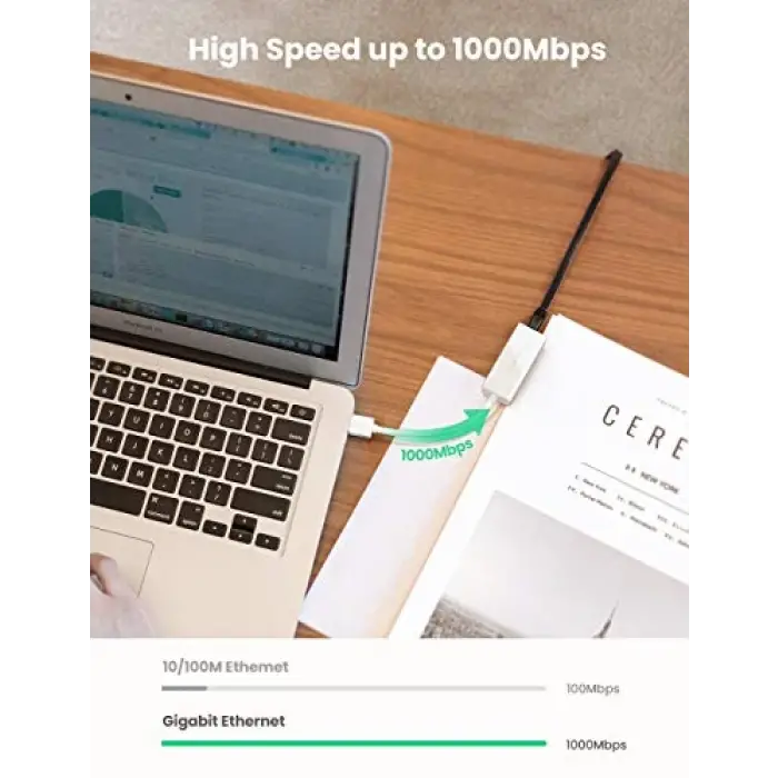 USB 3.0 - RJ45 Gigabit Ethernet Dönüştürücü Adaptör, Beyaz