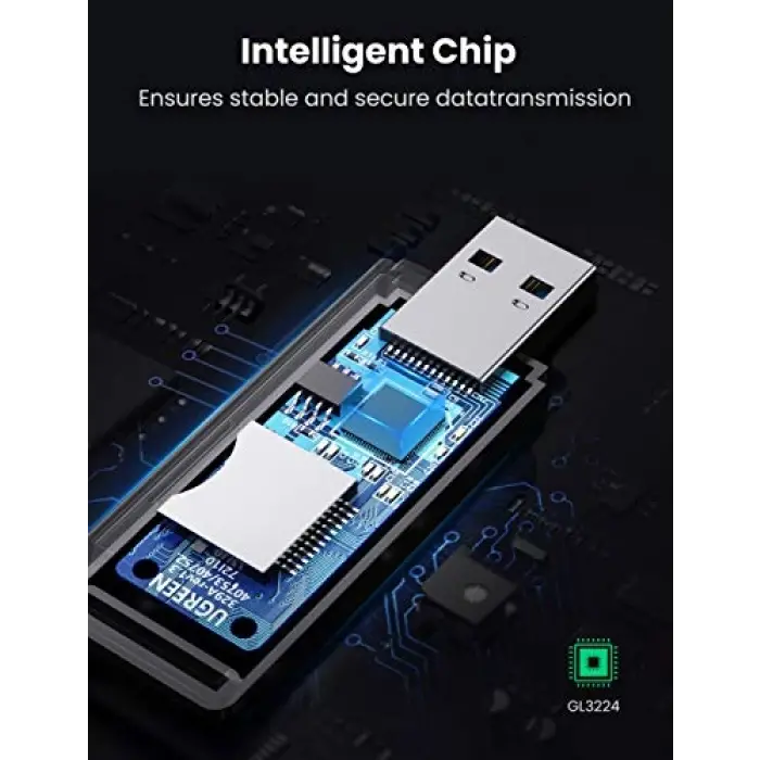 USB 3.0 SD ve Micro SD Kart Okuyucu, Siyah