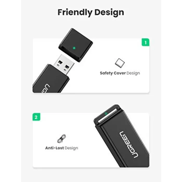 USB 3.0 SD ve Micro SD Kart Okuyucu, Siyah
