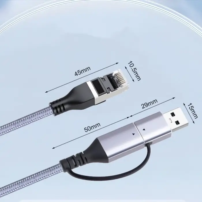 USB 3.0 & Type-C Gigabit Ethernet Adaptörü 1000 Mbps RJ45 Kablolu İnternet Dönüştürücü USB-A USB-C Uyumlu Laptop Tablet PC İçin Yüksek Hızlı Ağ Adaptörü | ZR1159