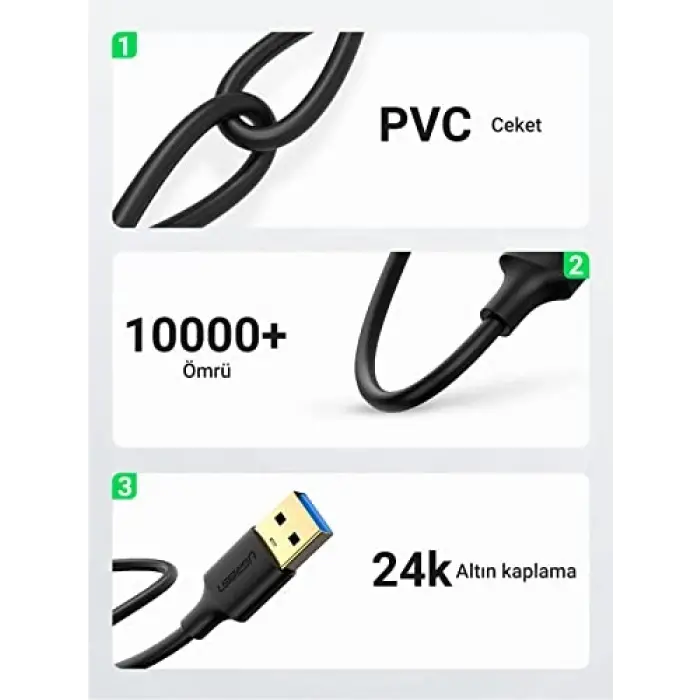USB 3.0 USB to USB Data Kablosu, 1 Metre