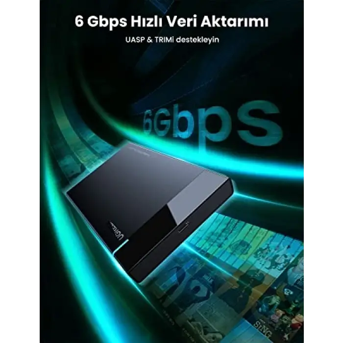 USB 3.1 Gen 2 Tip C Muhafaza, 2,5 İnç Sabit Sürücü, 6TB, 6Gbps, Windows Mac OS Linux ile Uyumlu