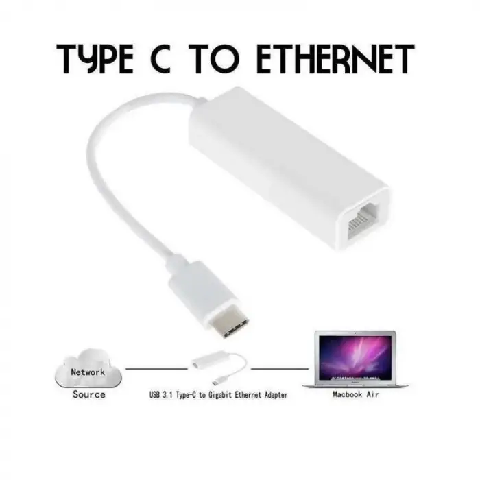 Usb 3.1 Type C To Ethernet Çevirici Dönüştürücü Adaptör