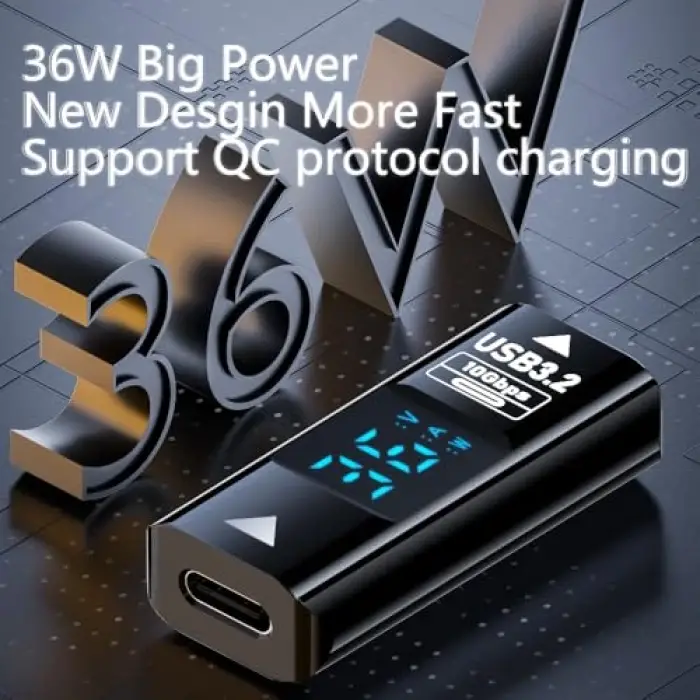 USB 3.2 - Type-C Şarj Kablosu Dönüştürücü, 10Gbps, 36W, Otgacd