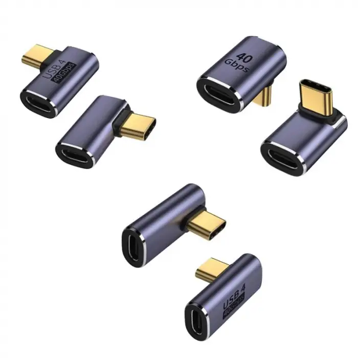 USB 4.0 type C 90 derece adaptör 40Gbps hızlı veri transferi 3lü set