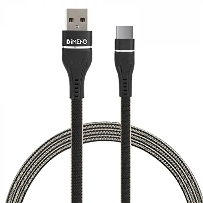 USB-A - Type-C örgülü data ve hızlı şarj kablosu, 3.1A, ML108, siyah