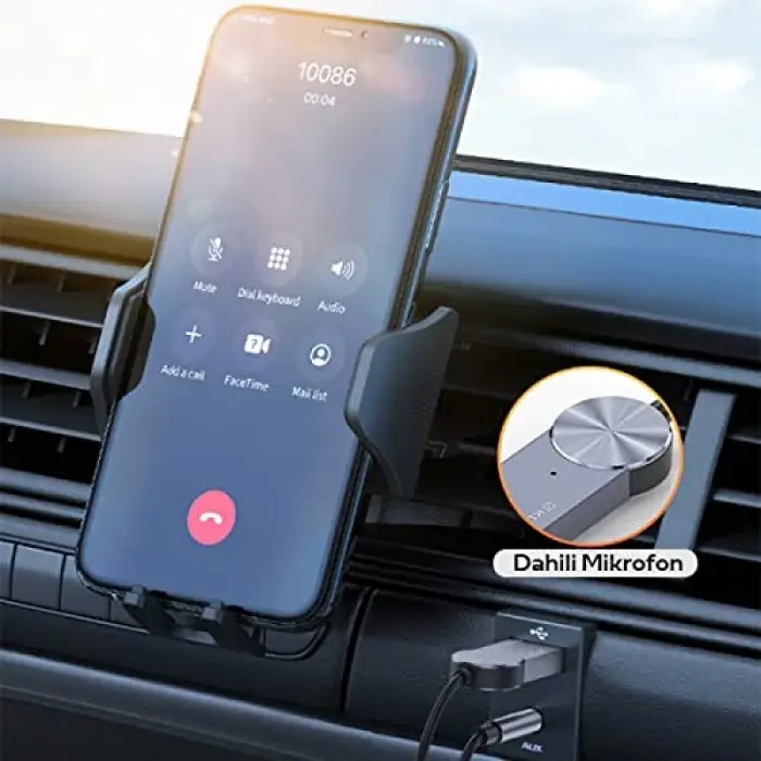 USB Bluetooth 5.0 3.5 Aux Receiver, Aux Wireless Araç Kiti
